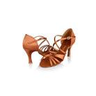 Papoutsia Latin Gynaikeia Xeiropoihta FreedOfLondon Sylvia 2.5'' Dark Tan Pair MelizDanceShop