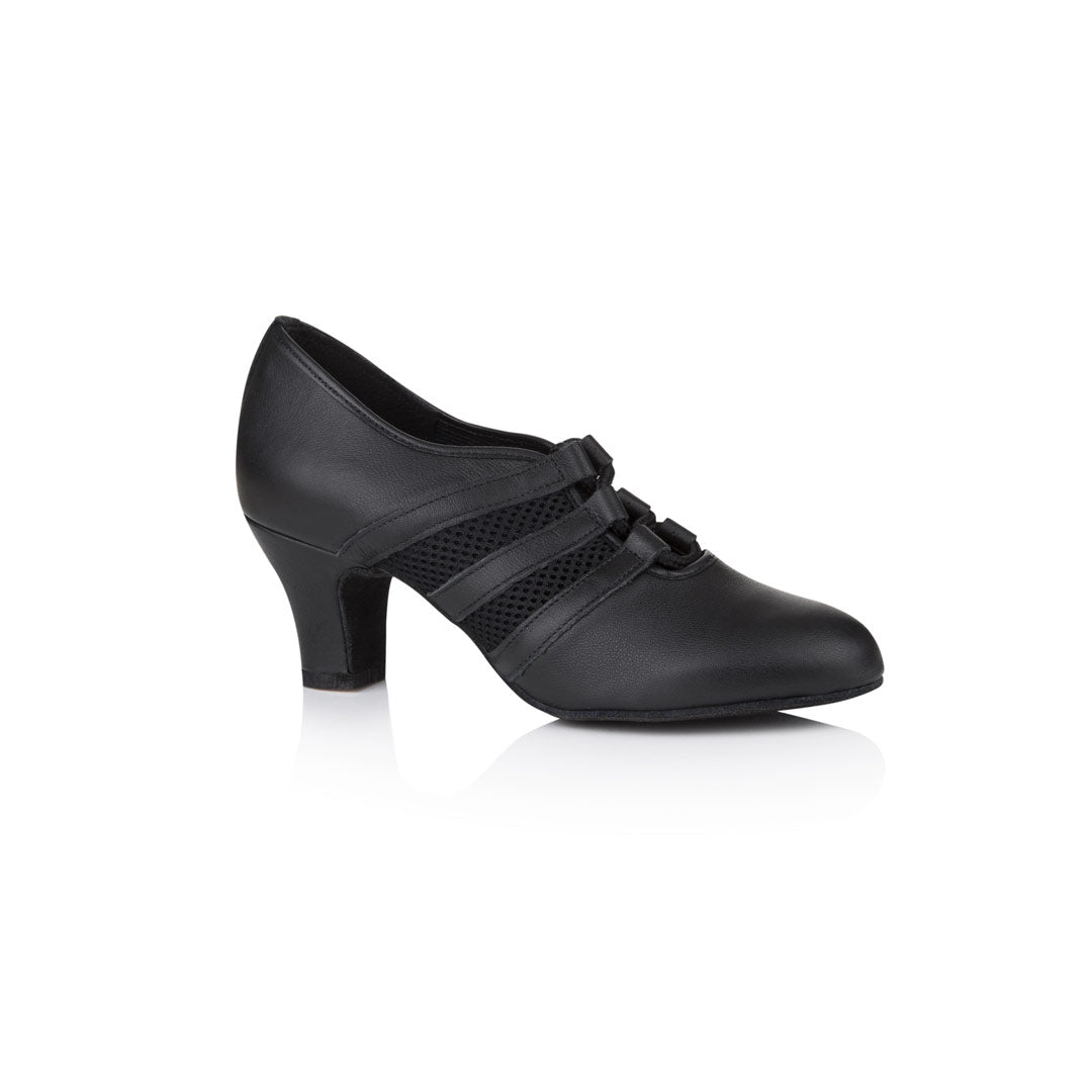Papoutsia Latin Practice Gynaikeia Xeiropoihta Freed Of London Verona Leather Mesh Black MelizDanceShop