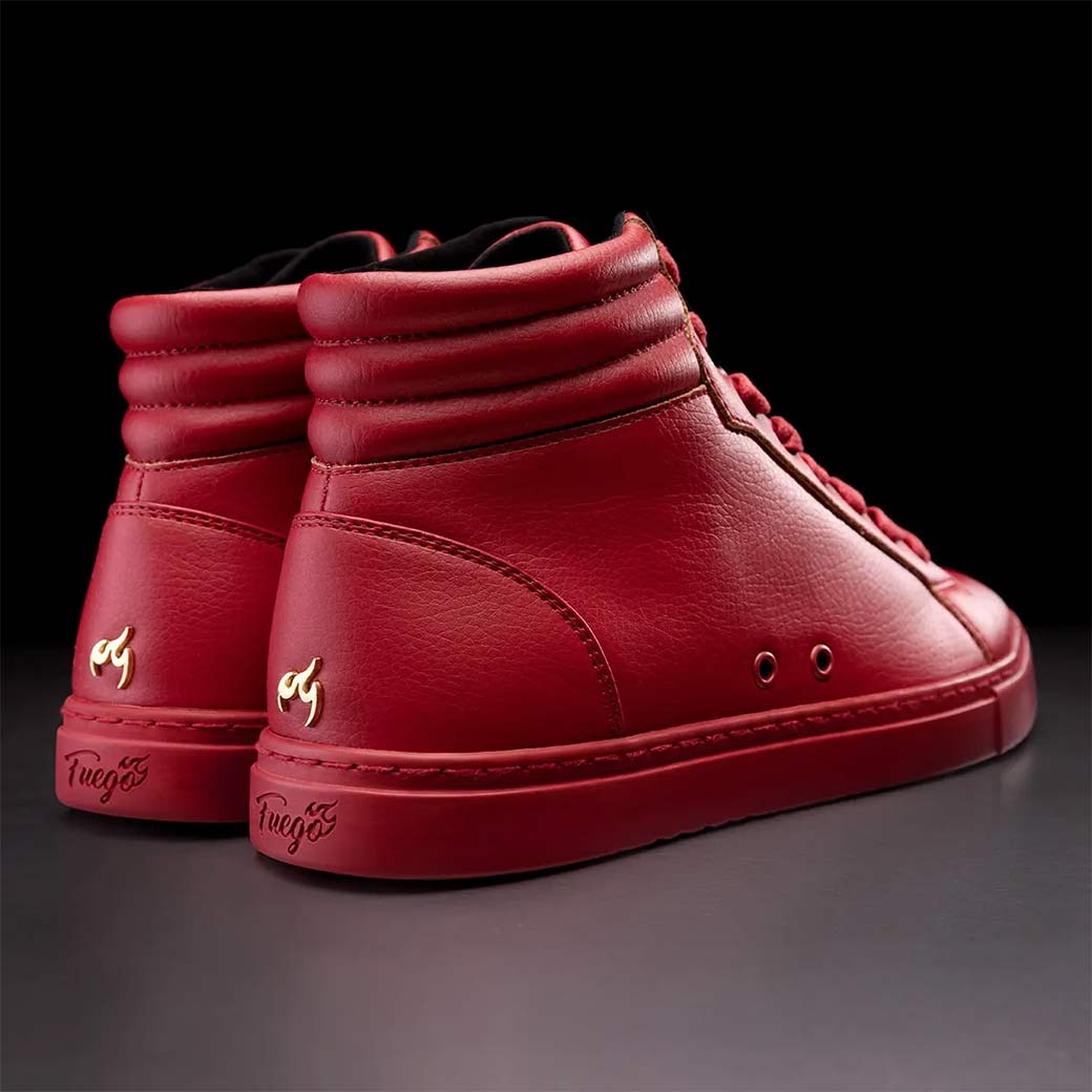 Papoutsia Xorou Athlitika Fuego High Top Red Pair Back MelizDanceShop
