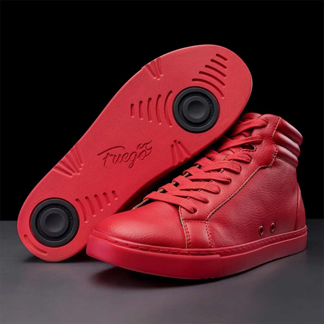 Papoutsia Xorou Athlitika Fuego High Top Red Pair Sole 2 MelizDanceShop