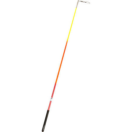 Ribbon Stick Mpagketa Kordelas Rythmikis Gymnastikis Polixrwmi Agonistiki Pastorelli Shaded Glitter Stick FIG 00400 Red Yellow Orange Black Grip MelizDanceShop