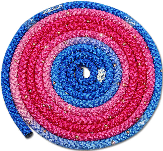 Sxoinaki Rythmikis Gymnastikis Agonistiko Pastorelli Shaded Swarovski AB Rhinestones FIG 02403 Blue Fuchsia Pink MelizDanceShop