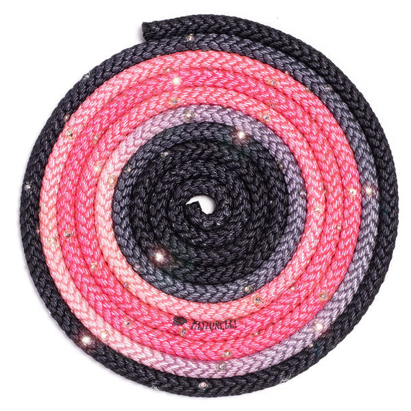 Sxoinaki Rythmikis Gymnastikis Agonistiko Pastorelli Shaded Swarovski AB Rhinestones FIG 02403 Pink Black MelizDanceShop