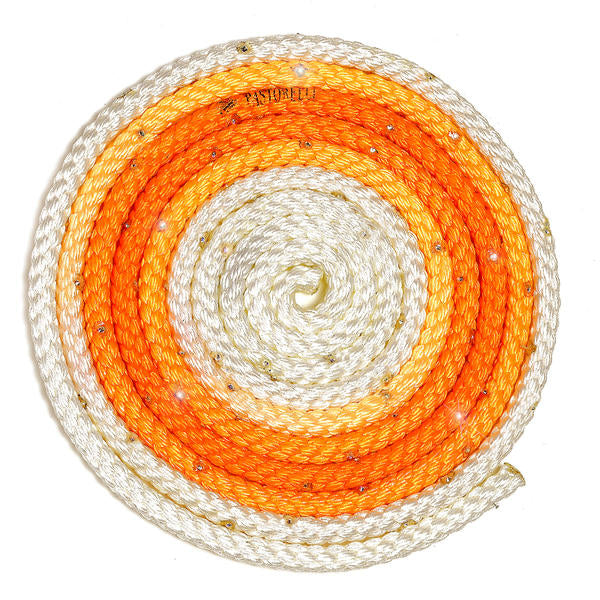 Sxoinaki Rythmikis Gymnastikis Agonistiko Pastorelli Shaded Swarovski AB Rhinestones FIG 02403 White Fluo Orange MelizDanceShop
