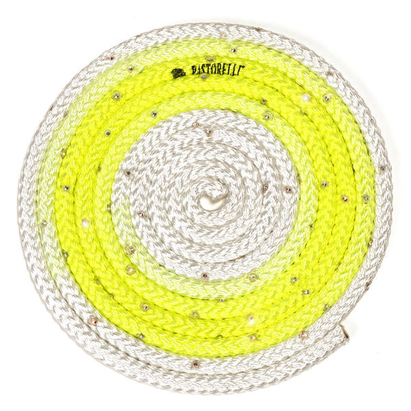 Sxoinaki Rythmikis Gymnastikis Agonistiko Pastorelli Shaded Swarovski AB Rhinestones FIG 02403 White Fluo Yellow MelizDanceShop