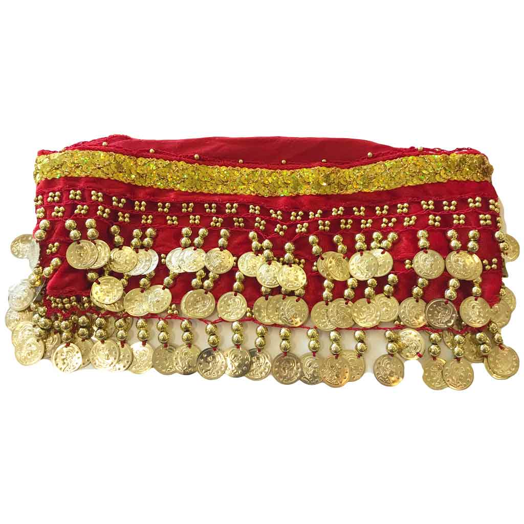 Zoni Oriental Paidiki Beloudo Xrysa Flouria Kokkino MelizDanceShop